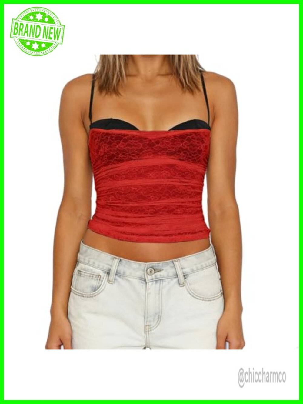 Lace Leopard Patchwork Crop Tank Top Sheer Mesh Spaghetti Strap Cami